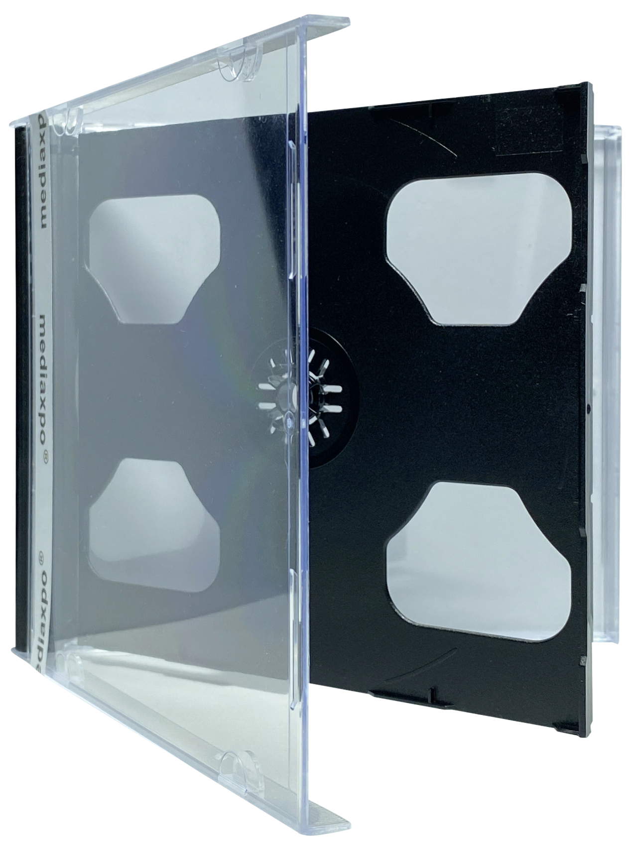 200 STANDARD Black Smart Tray Double CD Jewel Case