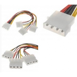 1pc 7.75" Molex 4-pin 1-to-3 Splitter Power Cable