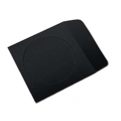 100 Black Paper Cd Sleeves With Window & Flap