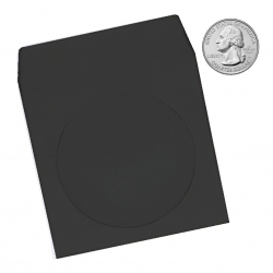 100 Black Mini Paper Cd Sleeves With Window & Flap