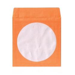 300 Orange Color Paper Cd Sleeves With Window & Flap