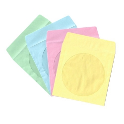 300 Assorted Light Color Paper Cd Sleeves With Window & Flap