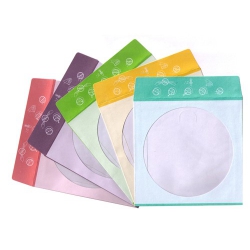 300 Assorted Color Design Paper Cd Sleeves With Window & Flap