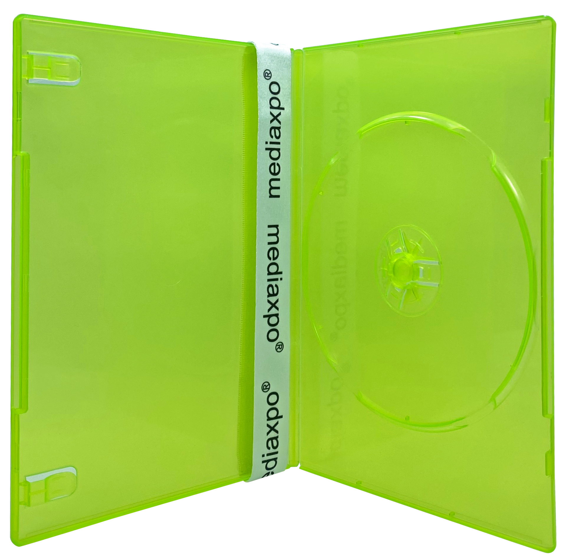 25 SLIM Clear Green Color Single DVD Cases 7MM