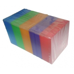 100 Slim Assorted Color Single Vcd Pp Poly Cases 5mm