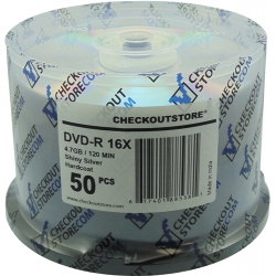 100 Checkoutstore 16x Dvd-r 4.7gb Archival Hard Coat Shiny Silver