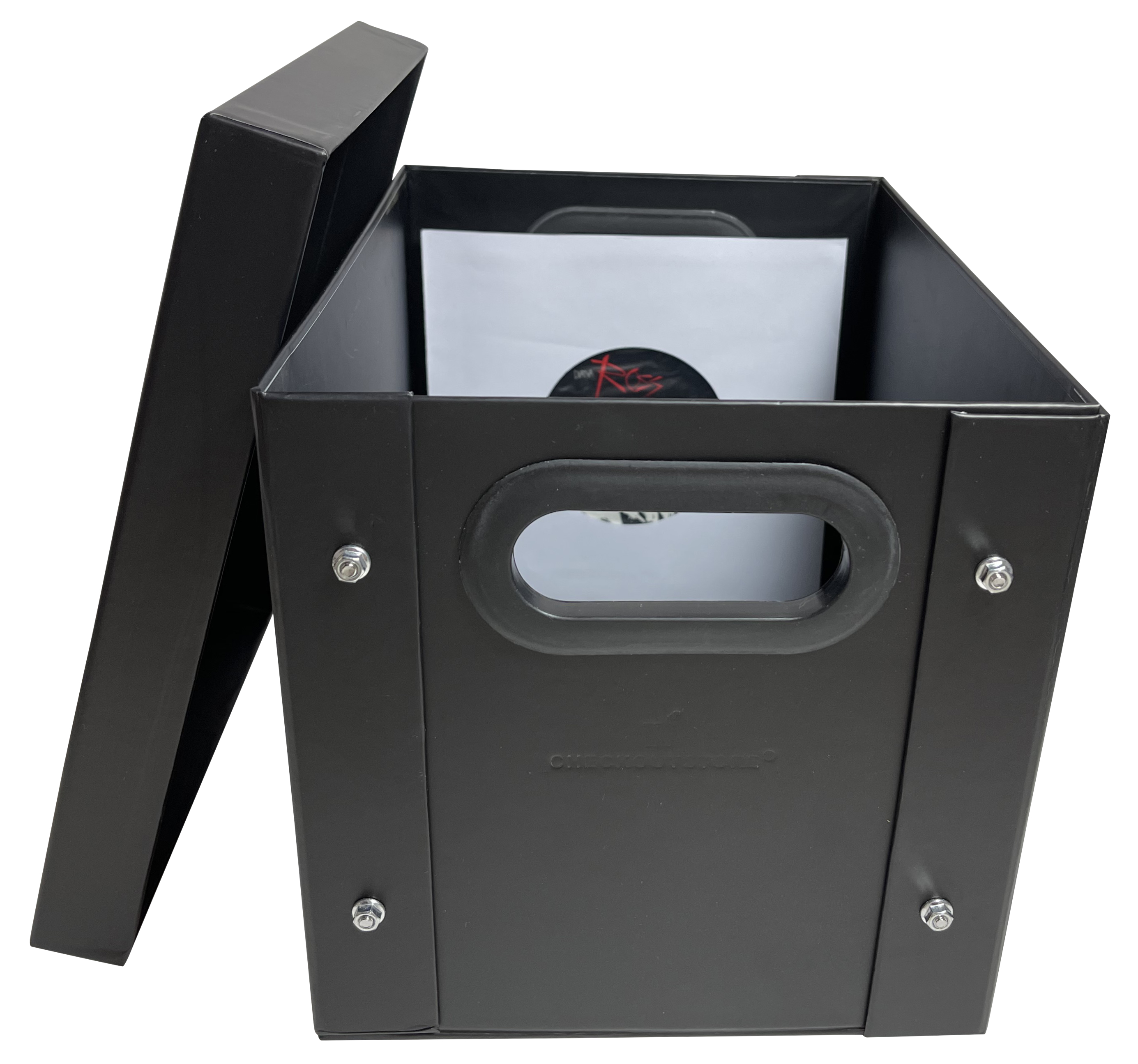 CheckOutStore Black 7" Vinyl Record 45 RPM Storage Box