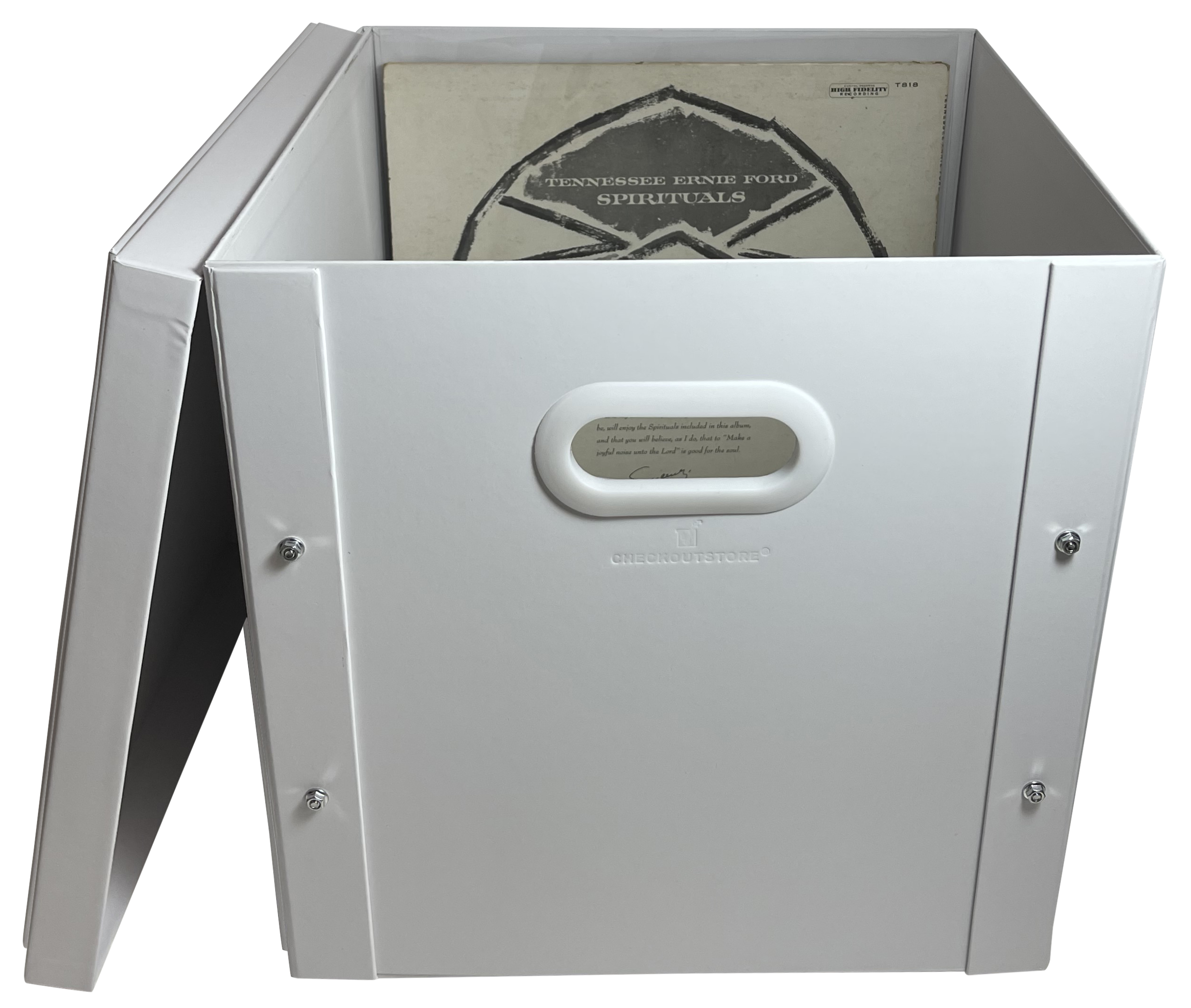 CheckOutStore White 12" LP Vinyl Record 33 RPM Storage Box