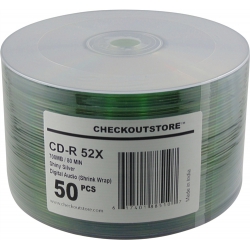 50 Checkoutstore 52x Digital Audio Music Cd-r 80min 700mb Shiny Silver