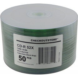200 Checkoutstore 52x Digital Audio Music Cd-r 80min 700mb White Inkjet Hub