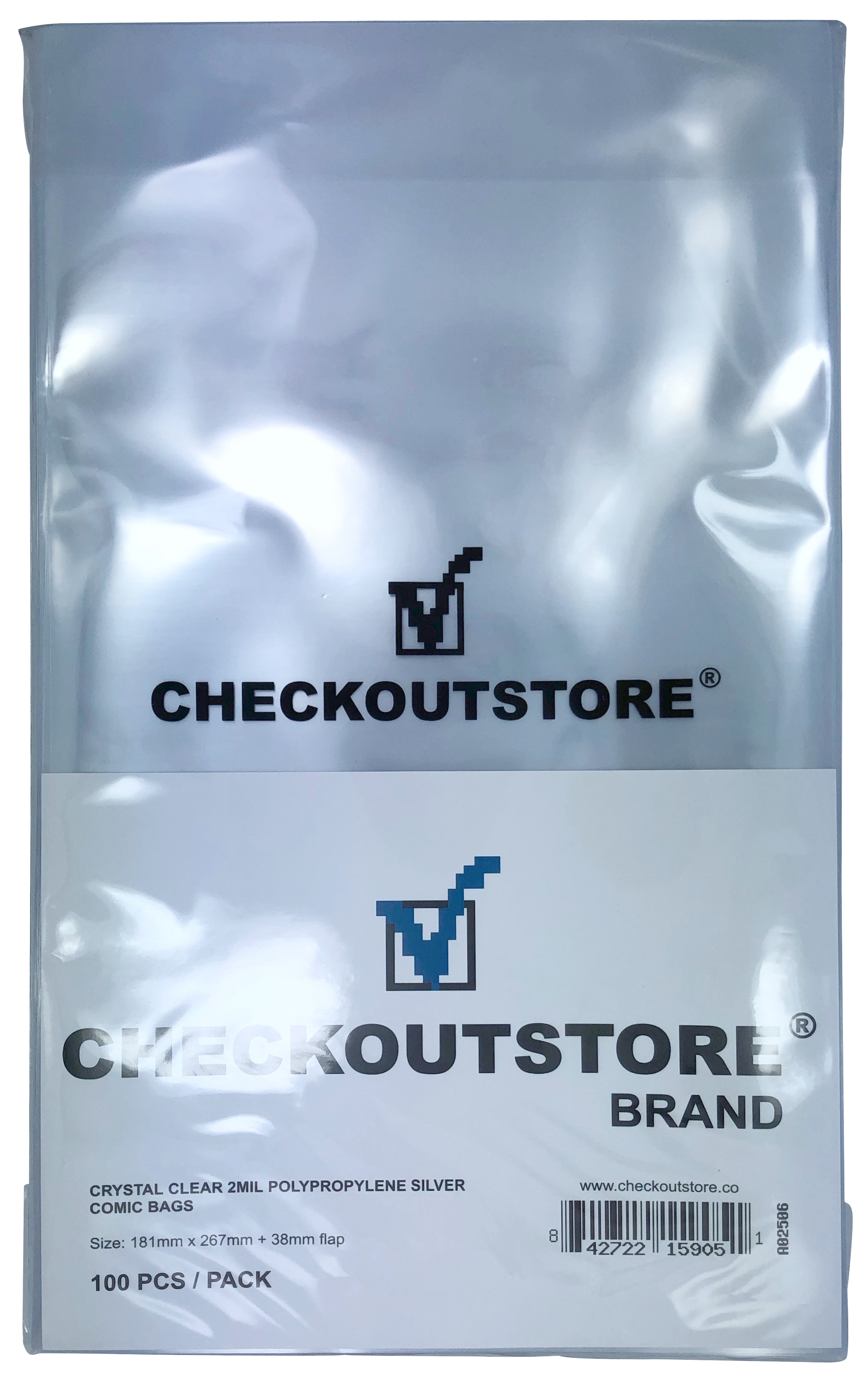 200 CheckOutStore Crystal Clear Silver Age Comic Book Bags