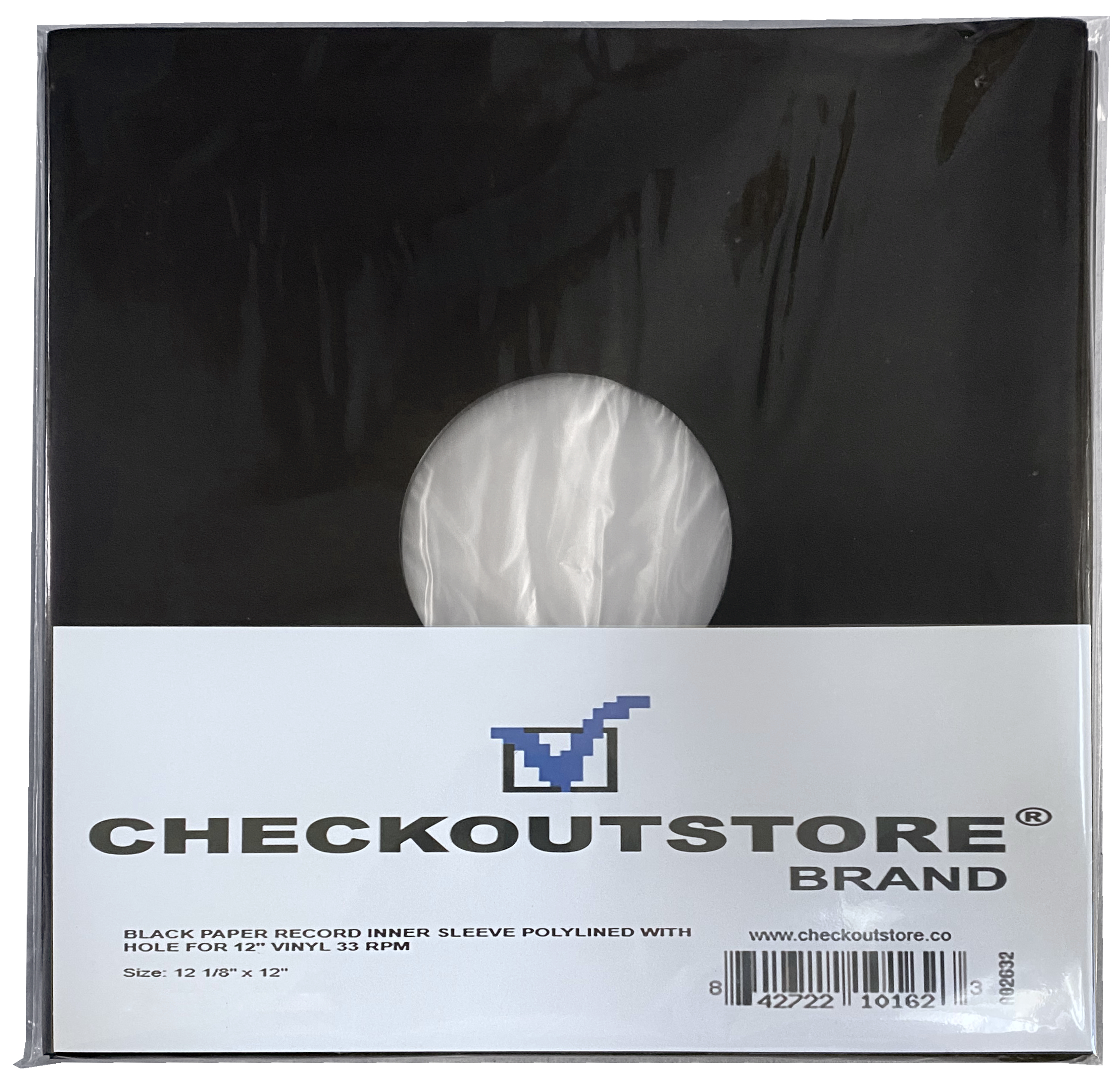 CheckOutStore Black Paper Record Polylined With Hole for 12" LP Vinyl 33 RPM (Inner Sleeves)