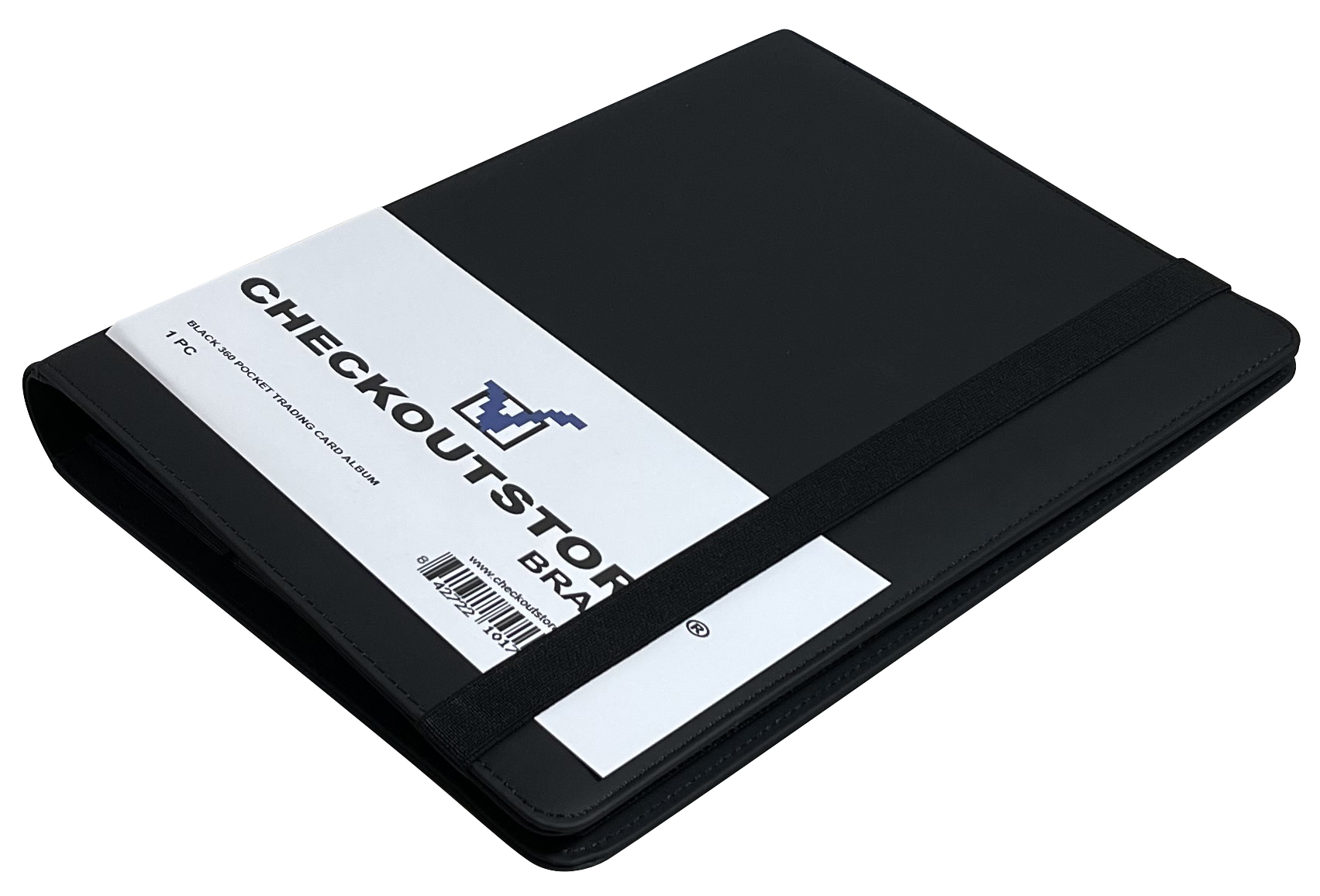 Black Leather Album /w 9 Pocket Trading Card Page Protectors (Holds 360 Cards)