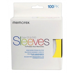 600 Memorex Assorted Color Paper Cd Sleeves With Window & Flap