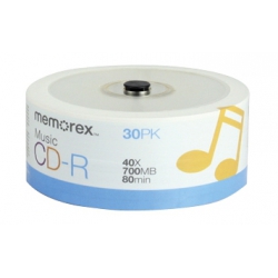 30 Memorex 40x Digital Audio Music Cd-r 80min 700mb Spin Base (logo On Top)