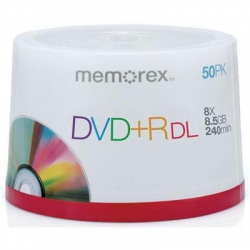 300 Memorex Double Layer 8.5gb 8x Dvd+r Dl (logo On Top)
