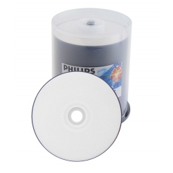 400 Philips 16x Dvd-r 4.7gb White Inkjet Hub Printable