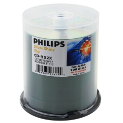 200 Philips 52x Cd-r 80min 700mb Shiny Silver In Cake Box