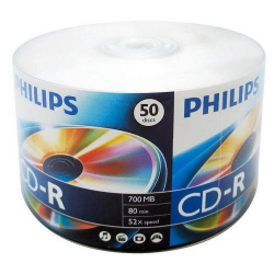 200 Philips 52x Cd-r 80min 700mb (philips Logo On Top)