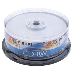 100 Philips Cd-rw 4x-12x 80min/700mb (philips Logo On Top)