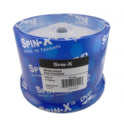 100 Spin-x 8x Dvd-r 4.7gb White Inkjet Hub