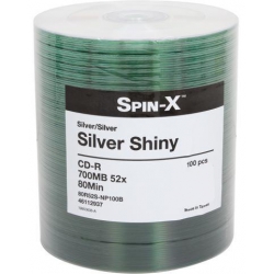100 Spin-x 52x Cd-r 80min 700mb Shiny Silver