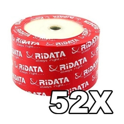 50 Ritek Ridata 52x Cd-r 80min 700mb White Inkjet Hub Printable