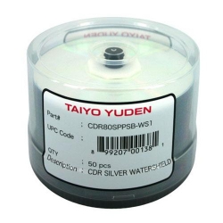 100 Jvc Taiyo Yuden 52x Cdr (cd-r) 80min 700mb Water Shield Silver Inkjet Hub Printable