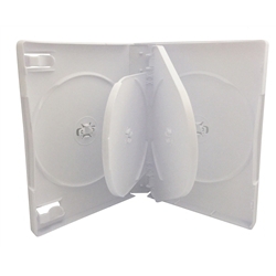10 White 6 Disc Dvd Cases /w Patented M-lock Hub